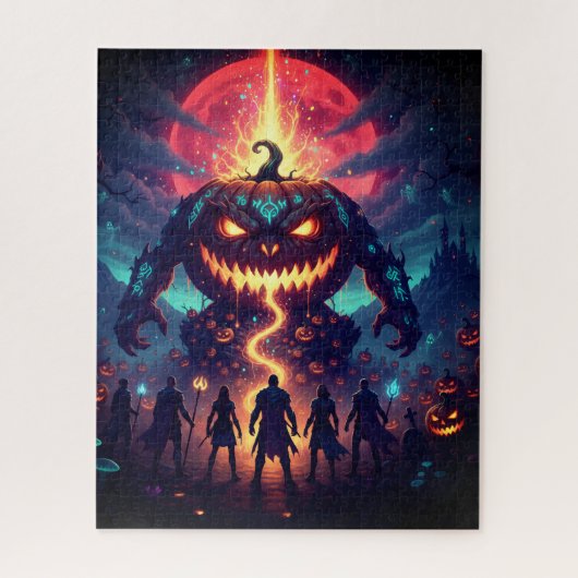 Halloween pompoen puzzel legpuzzel (Verticaal)