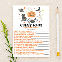 Halloween pompoen raad eens wie! Baby shower spel