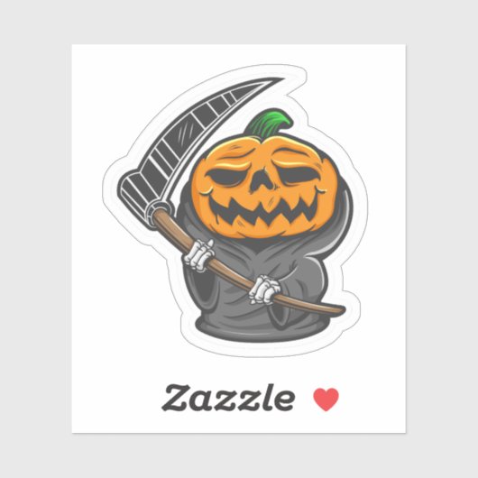 Halloween pompoen Reaper sticker (Vel)