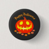 HALLOWEEN POMPOEN RONDE BUTTON 3,2 CM (Voorkant)