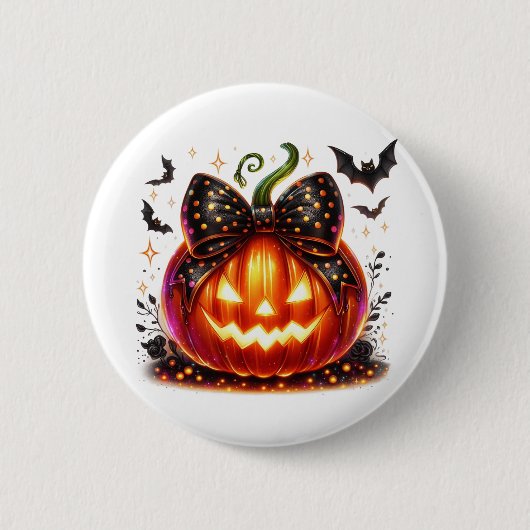 Halloween Pompoen  Ronde Button 5,7 Cm (Voorkant)