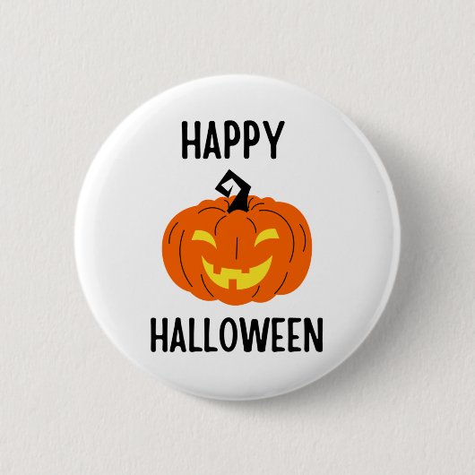 Halloween Pompoen Ronde Button 5,7 Cm (Voorkant)