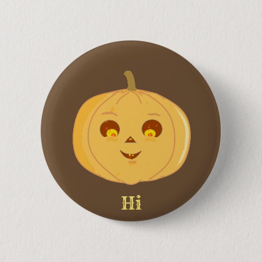 Halloween Pompoen Ronde Button 5,7 Cm (Voorkant)