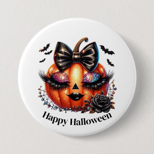 Halloween Pompoen  Ronde Button 7,6 Cm