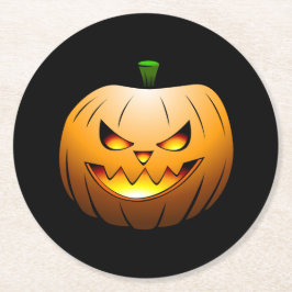 Halloween Pompoen Ronde Kartonnen Onderzetter