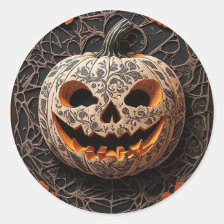 Halloween pompoen ronde sticker