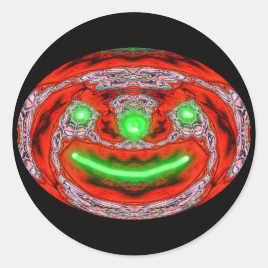 Halloween pompoen ronde sticker (Voorkant)