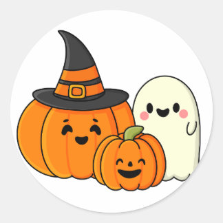 Halloween pompoen ronde sticker