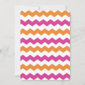 Halloween Pompoen Roze Chevron Lolly Uitnodiging (Achterkant)