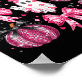 Halloween Pompoen Roze Ribbon Disco Ghost Bow Brea Poster (Hoek)