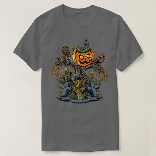 Halloween, pompoen Scarecrow 4175 T-shirt (Design voorkant)