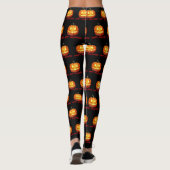Halloween Pompoen Scary Schattige Patroon Oranje H Leggings (Achterkant)