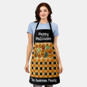Halloween pompoen schattige gingham schort (Gedragen)