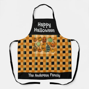 Halloween pompoen schattige gingham schort