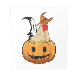 Halloween Pompoen Schattige Heks Kip Notitieblok
