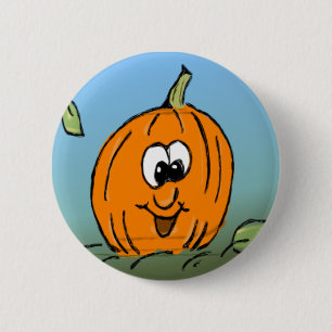 Halloween pompoen Schattige lachend vriendelijk Ronde Button 5,7 Cm