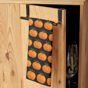 Halloween Pompoen Schattige Patroon Oranje Herfst  Theedoek