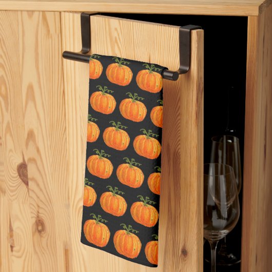 Halloween Pompoen Schattige Patroon Oranje Herfst Theedoek (Derde Gevouwen)