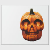 Halloween pompoen schedel cadeaupapier (Vlak)