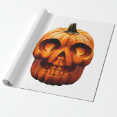 Halloween pompoen schedel cadeaupapier (Uitgerold)