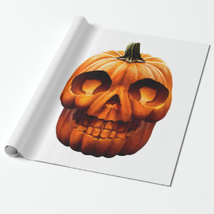 Halloween pompoen schedel cadeaupapier
