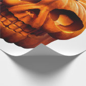Halloween pompoen schedel cadeaupapier (Hoek)