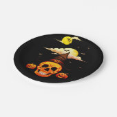 Halloween pompoen Schedel Papieren Bordje (Gekanteld)