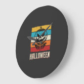 Halloween Pompoen Schedel Retro Vintage Grote Klok (Hoek)