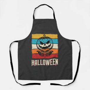 Halloween Pompoen Schedel Retro Vintage Schort
