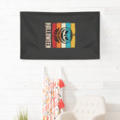 Halloween Pompoen Schedel Retro Vintage Spandoek (Insitu)
