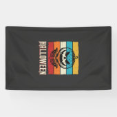 Halloween Pompoen Schedel Retro Vintage Spandoek (Horizontaal)