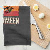 Halloween Pompoen Schedel Retro Vintage Theedoek (Quarter Fold)