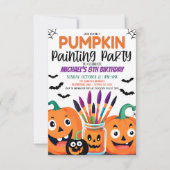 Halloween pompoen schilderij partij kaart (Voorkant)