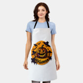 Halloween pompoen schort (Gedragen)