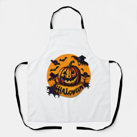 Halloween pompoen schort (Voorkant)