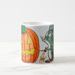HALLOWEEN POMPOEN SCHRIKT KLEINE MUIS KOFFIEMOK