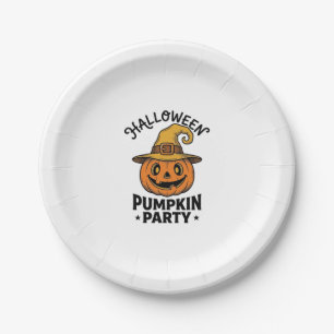 Halloween Pompoen Shirt Vintage Heksenhoed Fun_1 Papieren Bordje