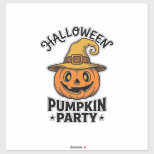 Halloween Pompoen Shirt Vintage Heksenhoed Leuk_1 Sticker
