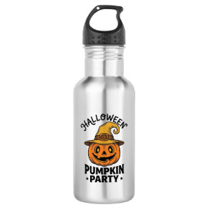Halloween Pompoen Shirt Vintage Heksenhoed Leuk_1 Waterfles