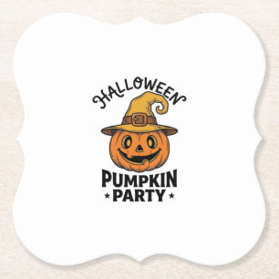 Halloween Pompoen Shirt Vintage Heksenhoed Leuke_1 Kartonnen Onderzetters