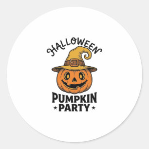Halloween Pompoen Shirt Vintage Heksenhoed Leuke_1 Ronde Sticker