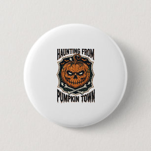 Halloween Pompoen Shirt Vintage Jack O Lantern Tow Ronde Button 5,7 Cm