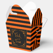 Halloween pompoen Sinaasappel en zwarte truc Bedankdoosjes (Geopend)