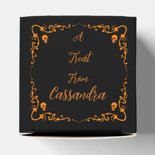 Halloween pompoen Sinaasappel gepersonaliseerd Bedankdoosjes (Bovenkant)