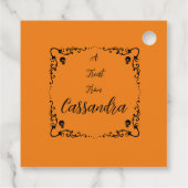 Halloween pompoen Sinaasappel gepersonaliseerd Bedankjes Labels (Achterkant)