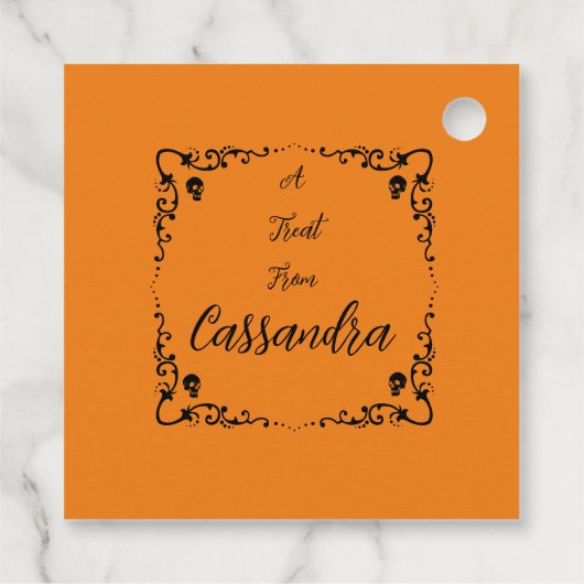 Halloween pompoen Sinaasappel gepersonaliseerd Bedankjes Labels (Achterkant)