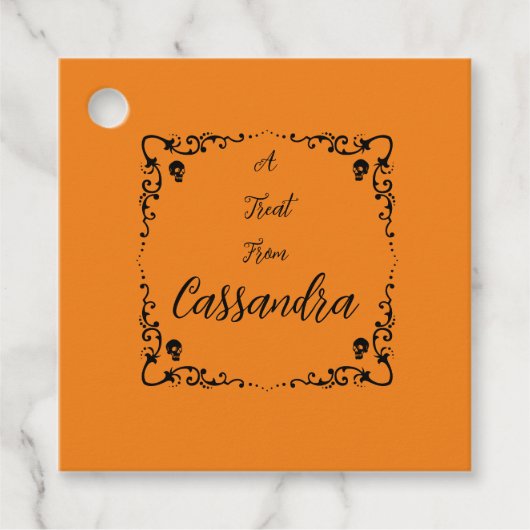 Halloween pompoen Sinaasappel gepersonaliseerd Bedankjes Labels (Voorkant)