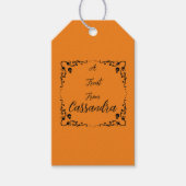 Halloween pompoen Sinaasappel gepersonaliseerd Cadeaulabel (Voorkant)
