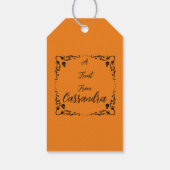 Halloween pompoen Sinaasappel gepersonaliseerd Cadeaulabel (Achterkant)
