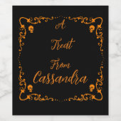 Halloween pompoen Sinaasappel gepersonaliseerd Wijn Etiket (Enkel label)